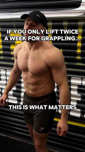 If you’re lifting twice a week for grappling, every session has to be intentional. Train full body. You don’t have the frequency for split routines. Full-body work ensures you’re building strength where it matters every session. Focus on compound lifts. Multi-joint movements give you the most return for your recovery investment. Strength that actually carries over to grappling. Build strength not exhaustion. The goal isn’t to crawl out of the gym. It’s to stimulate adaptation without draining yo