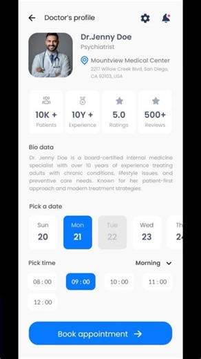 Doctor App UI — From Sketch to Final Design in 30 Seconds!