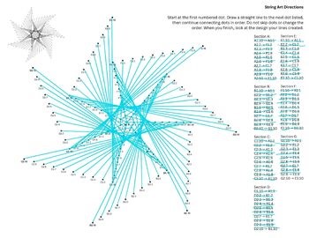 String Art Worksheet - 7 Section Star - Side 2-1 Connection Pattern
