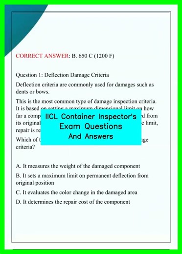 IICL Container Inspector's Exam Questions And Answers video