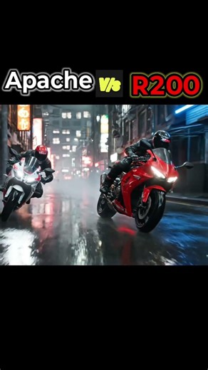 Apache Vs Bajaj pulser RS200 who wins. comment . #ktmrc200 #bajajpulsarrs200 #rider #race