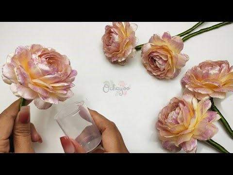 ​🤯The Secret to Perfect Satin Ribbon Ranunculus flowers! Flower Craft With Simple Tricks 🌹