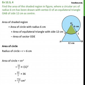 Question 4 - A circular arc of radius 6 cm has been drawn