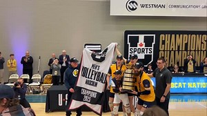 2.8K views · 31 reactions | When that banner goes , it’s up. FOREVER. A special pre-match celebration takes place tomorrow night for the reigning national champs. Then, we go to war against the undefeated Mount Royal Cougars. PLUS, World Series watch party with the Jays one win away from the Fall Classic title. #wantitall | Brandon University Bobcats | Facebook