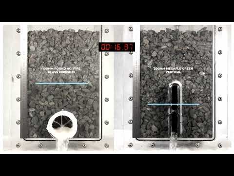 Megaflo Green 200mm vertical panel vs. agi pipe comparison