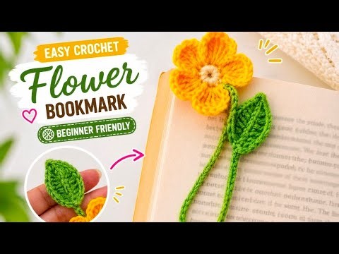 Easy Crochet Flower Bookmark 🌼 Beginner Friendly Crochet Tutorial