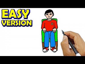 How to draw someone sitting in a chair front view simple step | Simple Drawing Tutorial For Beginner