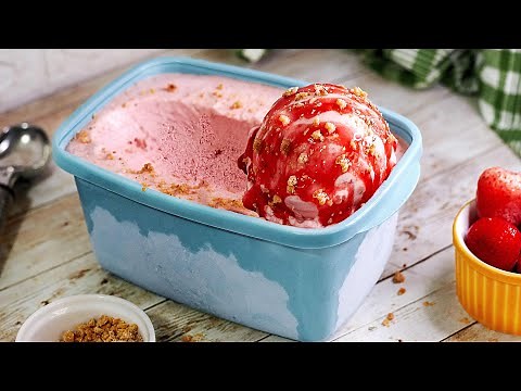SUPER SIMPLE 3-INGREDIENT STRAWBERRY ICE CREAM