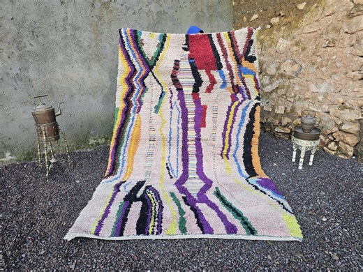 Custom Berber Wool Rug, Abstract Landscape, Handwoven Moroccan Carpet - Etsy