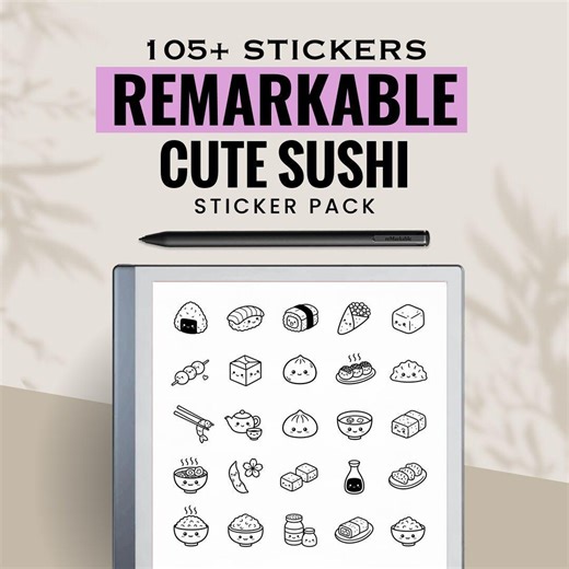 Cute Sushi Remarkable Stickers Bundle | E-ink Tablet Digital Planner Sticker Kit | Remarkable Notes Stickers - Etsy