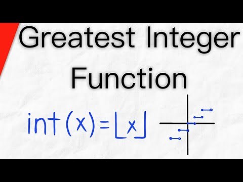 Greatest Integer Function, Floor Function, int(x)