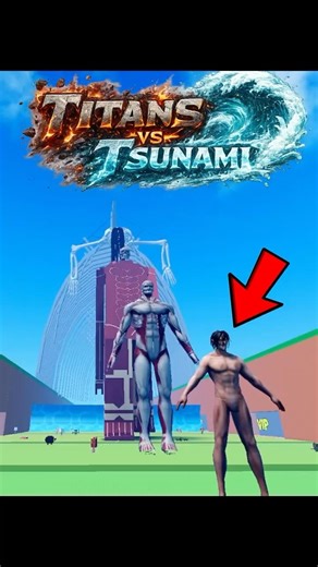 Titans vs Admin Tsunami😱 #roblox