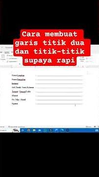 Cara membuat garis titik dua dan titik-titik supaya rapi #tutorialword #shorts #fyp #garistitikrapi