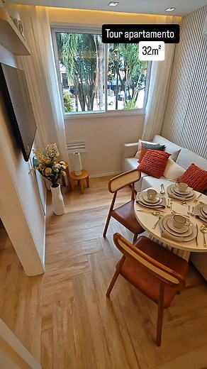 Marco Guerreiro on Instagram: "Tour pelo apartamento de 32 metros quadrados moraria sim ou não deixa aqui nos comentários se você faria igual. Apartamento modelo decorado para você pegar inspirações aqui no canal do corretor guerreiro"