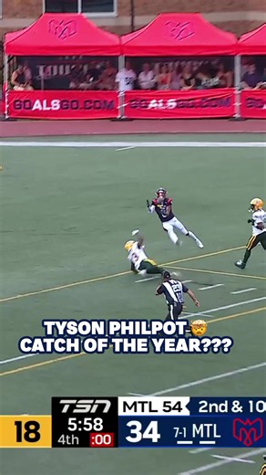 WHAT. A. CATCH! 🤩 DAVIS ALEXANDER WITH A ROCKET TO COMPLETE THE TYSON PHILPOT HAT TRICK! 🗓️: Elks vs. Alouettes LIVE NOW 📺: TSN, CTV, RDS and CFL #CFLGameDay