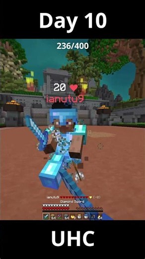 Day 10 Of Minecraft UHC Until 400 Subs (The Herobrine Lie?! 👁️) #shorts