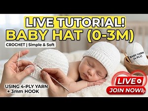 How to Crochet a Baby Hat (0-3 Months) | 4-Ply Yarn & 3mm Hook