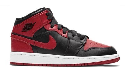 NEW Jordan 1 Mid Banned Bred Black Red Chicago Bulls Retro 554725-074 Sz 3.5 - 7 | eBay