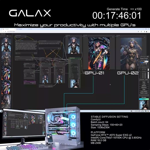 Gear up your arsenal with multiple GeForce RTX 40 SUPER series GPUs to maximize your productivity⚡ Learn more: https://bit.ly/3TI44G4 #GALAX #GALAXgaming #pcgaming #PC #GeForceRTX40SUPER #XtremeTunerApp #GamingWithWirelessCustomization | GALAX Indonesia