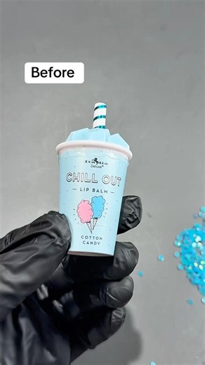 Watch this cotton candy lip balm get a complete glow-up! Adding some serious sparkle to this.