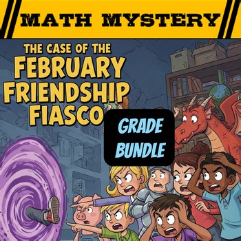 February Activity Valentine's Day Math Mystery Differentiated GRADE Bundle
