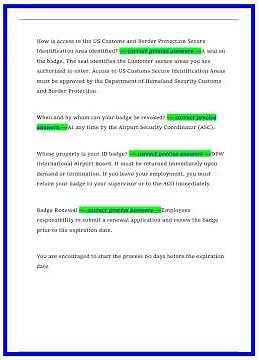 Airport SIDA ID badge Exam Questions with 100 Correct Answers Latest Update 636x882