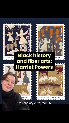 2 minutes of me nerding out about American quilting history… join me! 🧵⬇️ These new USPS stamps, which will be officially issued later this month, celebrate an influential African-American quilter who blended West African & European quilting styles to express her spirituality and document collective memory. Harriet Powers’ pictorial works were undervalued during her life (she sold her first quilt for just $5, equivalent to ~$175 now), but her legacy has resurfaced in recent decades, inspiring c