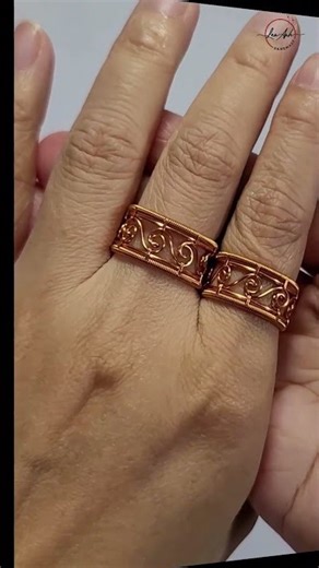 Sea wave ring - Free tutorial video link above the title #shortsvideo #ring #wireworks