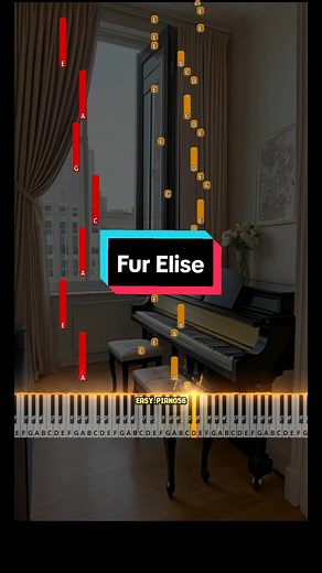 🔵 Für Elise - Beethoven (Easy Piano Tutorial) #piano #pianotutorial #easypiano #easypianotutorial #furelise #beethoven