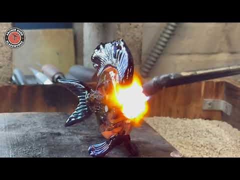 Hand Blown Glass Fish Sculpture Anchor Bend Glassworks