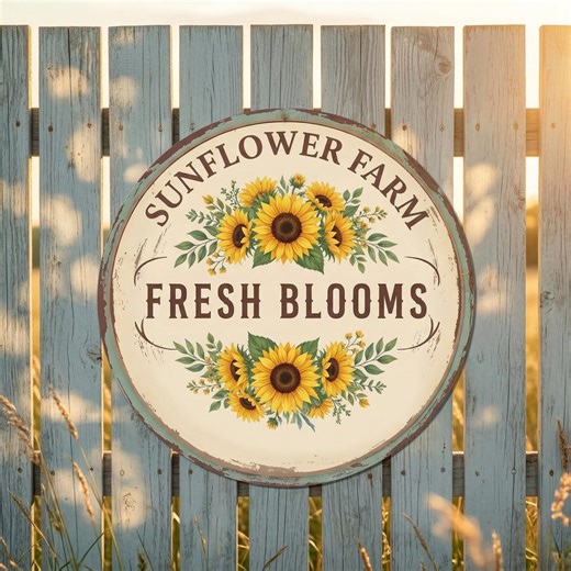 Custom Sunflower Farm Metal Sign, Personalized Flower Garden Decor, Vintage Sunflower Wall Art - Etsy