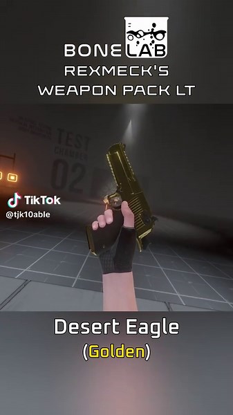 Bonelab Weapon Mod Showcase #shorts - Desert Eagle Golden (Rexmeck's Weapon Pack LT) 〓〓〓〓〓 ⚙️MODS USED⚙️ Short Sleeve Ford Gloves - Riggle https://mod.io/g/bonelab/m/short-sleeve-ford1 Test Chamber 02 - Stress Level Zero (Developers of Bonelab) https://mod.io/g/bonelab/m/test-chambers Rexmeck's Weapon Pack LT - Rexmeck https://mod.io/g/bonelab/m/rexmecks-weapon-pack-lt 〓〓〓〓〓 🧪PURCHASE BONELAB ON META QUEST FOR 10% OFF OR USE THE CODE