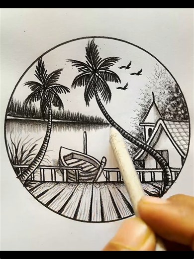 Easy way to draw with pencil . . #drawingprocess #drawingtutorial #howtodraw #easydrawing #usatiktok🇺🇸