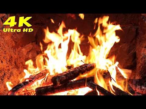 🔥 Fireplace with Burning Logs 12 Hours of Soothing Crackling Fire Sounds 4K. Fireplace Sounds 4K