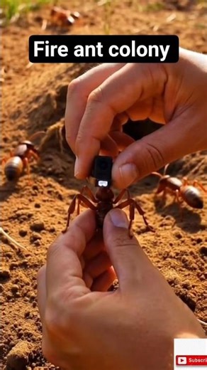 Tiny Camera Inside a Fire Ant Mega Colony… See What It Found 🐜 #shorts