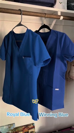 Royal Blue vs Winning Blue Figs - Scrub Color Comparison