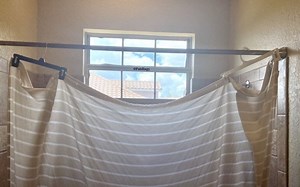 How to Hang a Shower Curtain (with tension rod) - HeyEricItsMom.com
