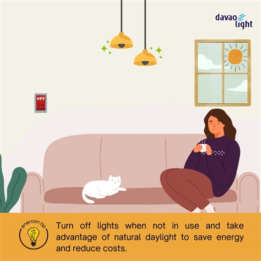 16K views · 13 reactions | 퐄퐍퐄퐑퐆퐘 퐂퐎퐍퐒퐄퐑퐕퐀퐓퐈퐎퐍 퐓퐈퐏: Turn off lights when not in use and take advantage of natural daylight to save energy and reduce costs. #헞혂헿혆헲헻헧헶헽혀 #험헻헲헿헖헼헻헧헶헽혀 #헗헮혃헮헼헟헶헴헵혁헖헮헿헲혀 | Davao Light and Power Co. | Facebook