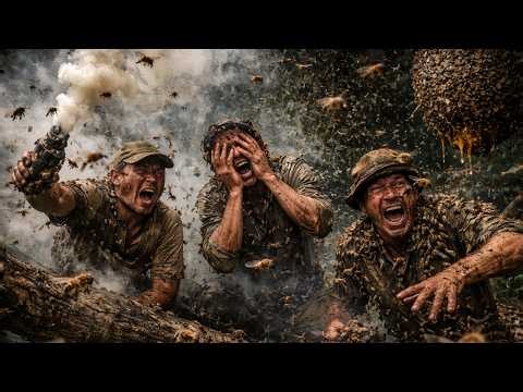 😨 3 Honey Hunters Under Massive Bee Attack Despite Smoke