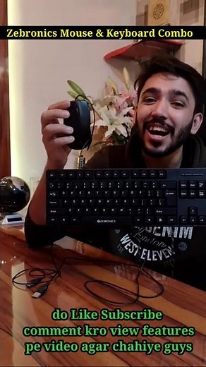 ZEBRONICS WIRED KEYBOARD AND MOUSE COMBO WITH 104 KEYS AND A USB MOUSE WITH 1200 DPI - JUDWAA 750