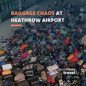 3.5K views · 27 reactions | A sea of luggage piled up at London’s...