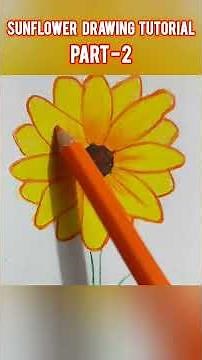 Sunflower drawing tutorial for beginners 🌻✨