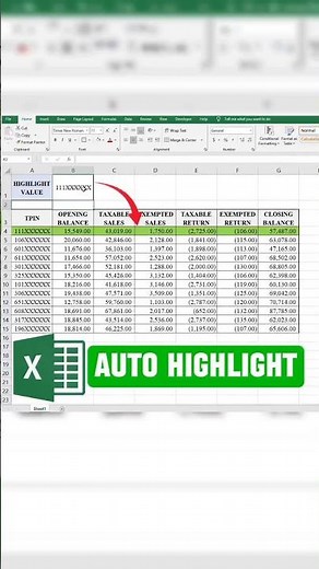 Auto Highlights Values in Excel | Excel Conditional Formatting. #excel