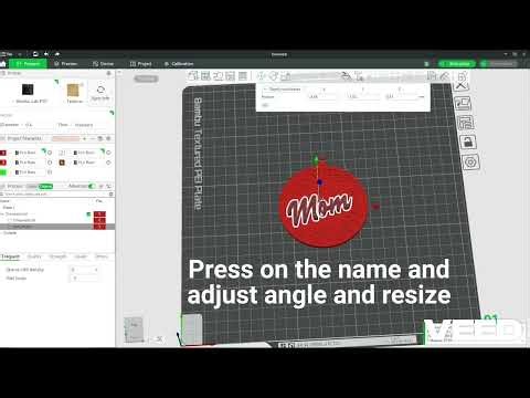 How to add text on ornament in Bambu Studio