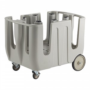 Noble Warewashing 4-8 Stack Adjustable "Poker Chip" Dish Dolly with 6 Dividers