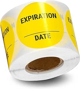 300 Count - Expiration Date Stickers, 1.5 inch Circle Dot Small Blank Food Date Labels for Food Containers/Freezer Storage/Restaurants/FoodSaver/Service Prep