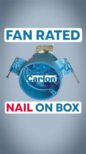 25K views · 150 reactions | Fan Rated Nail On Box?! - Carlon #electrician #carlonbox #abbelectric #abbelectrical #electricians #electricity #jbox #wirebox #receptacle #receptacles #studmount #electricianstuff #electricianshit #tools #electricianstools #electriciantools #electriciansofamerica #electriciansoftiktok #electriciansofinstagram #electricalcontractor #electricalcontractors | Electrician U | Facebook