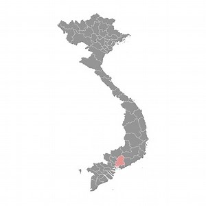 Dong Nai province map, administrative division of Vietnam. Vector...