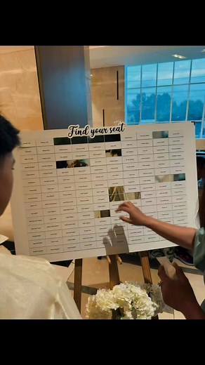 Unique wedding seating chart 🪄 . . . #guestboard #wedding #seatingchart #davaoweddings #weddingsph #weddinginvitations #invitation #stationeryprinting #custommade #calligraphy #tagum #dumaguete | 19th Design