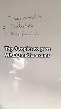 These maths topics will definitely appear in WASSCE and JAMB exams